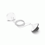 Gea Luce Alice - Kit Suspension V/G E27 Avec Rosace Blanche, Câble Tressé, Cache Douille, Max 1X60W, Ip20, Design Moderne - blanc ALICE M S/G - BIANCO