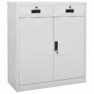 Helloshop26 - Armoire de bureau design durable avec 2 étagères réglables 90 x 40 x 102 cm en acier gris clair 02_0046908 - gris acier 3000234493736