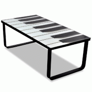 Helloshop26 - Table basse de salon salle à manger design verre musique piano 90 x 45 cm noir 0902026 - noir verre 3000222696026