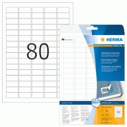 HERMA 2000 étiquettes blanches Movables®, format 35,6 x 16,9 mm (25 feuilles A4 / cdt) - blanc papier 10003