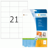 HERMA 525 étiquettes blanches Premium, format 70 x 42 mm (25 feuilles A4 / cdt) - blanc 4361