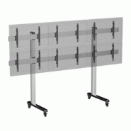 KIMEX Support sur pieds pour 6 écrans TV 45''-50'' - Hauteur 180 cm - A roulettes - gris 3700685424302 KIMEX Support sur pieds pour 6 écrans TV 45''-50'' - Hauteur 180 cm - A roulettes - gris 3700685424302