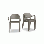 Lot de 4 chaises avec acc. BLENDY - marron
