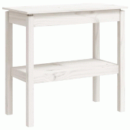 Table console Blanc 80x40x75 cm Bois de pin solide Modèle Soleil Boreal Prime - 814305