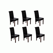VidaXL Chaises à manger lot de 6 noir similicuir Modèle Zanelis - 160318
