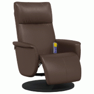VidaXL Fauteuil inclinable de massage repose-pieds marron similicuir Modèle Mermelora - 356554