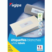 Apli 200 étiquettes blanches multi-usage, format 199,6 x 143,5 mm (100 feuilles A4 / cdt) - 3270241021714