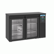 Arrière bar réfrigérée noir 2 portes en verre l1380mm 7489.5285 COMBISTEEL