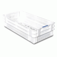 Bac gerbable 800 x 400 - 50 litres - Fond et parois pleins ou ajourés - PEHD - Norme Europe Bac gerbable 800 x 400 - 50 litres - Fond et parois pleins ou ajourés - PEHD - Norme Europe