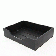 Cagette bois rectangle noir ouverture sur l'avant 40x30x12cm - par 6