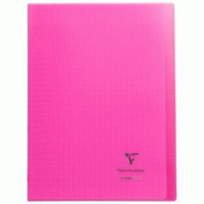 Clairefontaine Lot de 10 Cahier Kover Book A4, 96p./48 feuilles 90 g/m² piquées, couv. Transparente rose, Séyès - 3037929714081