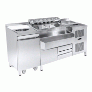 Cocktails bar station réfrigérée inclus évier, porte-bouteilles, planche à découper et poubelle l1790mm 7083.0050 COMBISTEEL