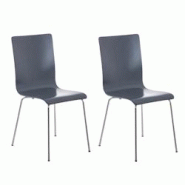 Décoshop26 - Lot de 2 chaises de cuisine en bois gris et métal CDS10065 - gris 3000277668412 Décoshop26 - Lot de 2 chaises de cuisine en bois gris et métal CDS10065 - gris 3000277668412