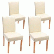 Décoshop26 - Lot de 4 chaises de salle à manger cuisine en cuir crème pieds en bois clair design moderne 04_0001766 - 3000047332697 Décoshop26 - Lot de 4 chaises de salle à manger cuisine en cuir crème pieds en bois clair design moderne 04_0001766 - 3000047332697