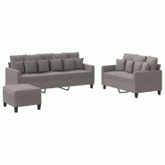 Ensemble de canapés 3 pcs avec coussins Taupe Tissu Modèle AbriÉcoPlus 64 - 8721012066465