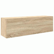 Helloshop26 - Armoire murale de salle de bain design moderne 100 x 25 x 30 cm espace de rangement pratique en bois d'ingénierie 02_0051287 - Bois mas