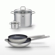 Lot de 2 Poêles 28/32 cm & 2 Faitouts 14/26 cm Elo Profi Therm Platinum - gris inox 3176239953053