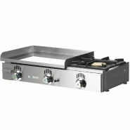 Plancha à gaz NOVO-CROM lisse en CHROME avec réchaud - L600 | Mainho - NCF60N
