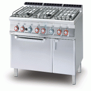 Redcook Cuisinière gaz 6 feux avec four électrique statique GN2/1, veilleuse, structure inox, 120x70,5x90 cm, modèle CF6-712GPEV - 1786