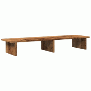 Support de moniteur table meuble bureau vieux bois 100 x 27 x 15 cm bois d'ingénierie marron 02_0045005 - marron Bois massif 3000220471175