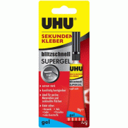 UHU Colle instantanée SUPERGEL, 3 g, avec solvant, dans un - 48790