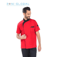 Veste de cuisine homme manches courtes - Polyester et coton - 3 poches - Johan Remi Confection - Ref: R-4926_0
