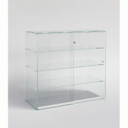 Vitrine comptoir en verre trempé sans socle 88x44x82,5 cm - visserie fournie