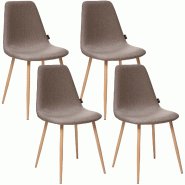 WellHome - Lot de 4 chaises de salle à manger rembourrées de couleur marron - marron acier PK5061
