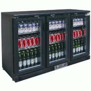 Arrière-bar réfrigéré noir 3 portes vitrées battantes température +... - PC3B