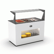 Buffet chaud Bain Marie 3 bacs GN 1/1 et étagère de service - BUB65E | Sayl