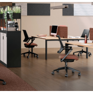 Mobilier de bureau open space esthétique et ergonomique avec pieds fixes en métal - Gamme Aska Columbia