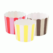 Caissette muffin carton à rayures assorties Ø6x5cm - par 2400