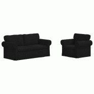 Canapé 2 pcs Noir 175 x 82 x 80 cm tissu Modèle Apex Advance Pro - Matériau naturel 8721364374195