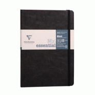 Clairefontaine Lot de 5 Carnet Age Bag My.Essential A5, 192p./96 feuilles 90 g/m² ivoire cousues, couv. Coloris noir, ligné - 3329687934611
