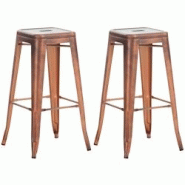 CLP Lot de 2 tabourets de bar Joshua Cuivre - marron métal 307607 CLP Lot de 2 tabourets de bar Joshua Cuivre - marron métal 307607