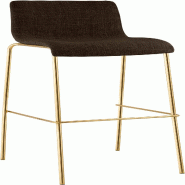 CLP Tabouret de bar Hover Tissu Châssis à quatre pieds Doré Tissu HBT: 100x43x48 cm Marron - marron textile 327061