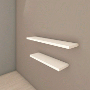 Etagère murale bois blanc L110 x P 20 x H4 cm