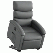 Fauteuil inclinable électrique gris similicuir Modèle Urelis - 8721012165458