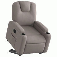 Fauteuil inclinable électrique taupe tissu Modèle Yandria - 8721012168886
