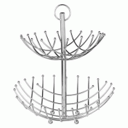 FIVE - Étagère à fruits chromée à 2 niveaux - gris JJ1217