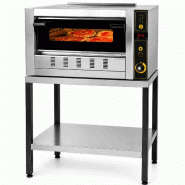 Four à pizza gaz professionnel pour 4 pizzas de 30 cm avec piètement. Four à pizza avec pierre réfractaire pour pizzerias et CHR. - inox FG4+B Four à pizza gaz professionnel pour 4 pizzas de 30 cm avec piètement. Four à pizza avec pierre réfractaire pour pizzerias et CHR. - inox FG4+B