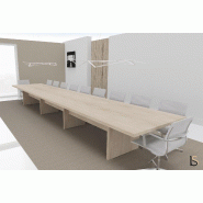 Grande table de réunion rectangulaire TAK - Mobel Linea. - Non, Acacia clair, 600_0