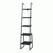 Helloshop26 - Étagère design intemporel salon chambre meuble de rangement échelle 184 x 40 x 40 cm noir 03_0011331 - noir 3000225697792