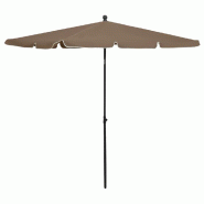 Helloshop26 - Parasol de jardin avec mât 210 x 140 cm taupe 02_0008329 - acier 3000445282723