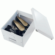 LEITZ Lot de 6 Boîte de rangement Click & Store Wow, format A4, coloris blanc perlé - blanc 60440001