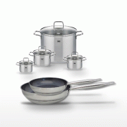 Lot 2 Poêles 24/28cm Elo Profi Therm Platinum et 4 Faitouts Elo Citrin - gris inox 3176239952582