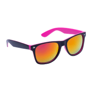 Lunettes de soleil en plastique - monture bicolore - verres métalliques - protection UV 400 Lunettes de soleil en plastique - monture bicolore - verres métalliques - protection UV 400