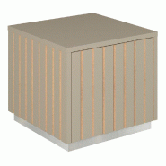 Podium 1 porte push-pull Vertigo T03 MDF naturel et taupe 45x45x40cm