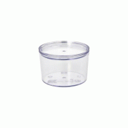Saladiers réutilisables + Couvercles rond 190 ml Ø 8 cm · 5,4 cm transparent "Cella" (200 unités) PAPSTAR - transparent plastique 90394