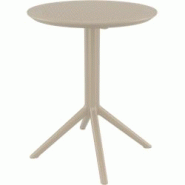 Siesta Exclusive Lot de 2 tables d’extérieur rondes pliantes de 60 cm Sky Table Taupe - marron plastique polypropylène SP-SI-121TP Siesta Exclusive Lot de 2 tables d’extérieur rondes pliantes de 60 cm Sky Table Taupe - marron plastique polypropylène SP-SI-121TP